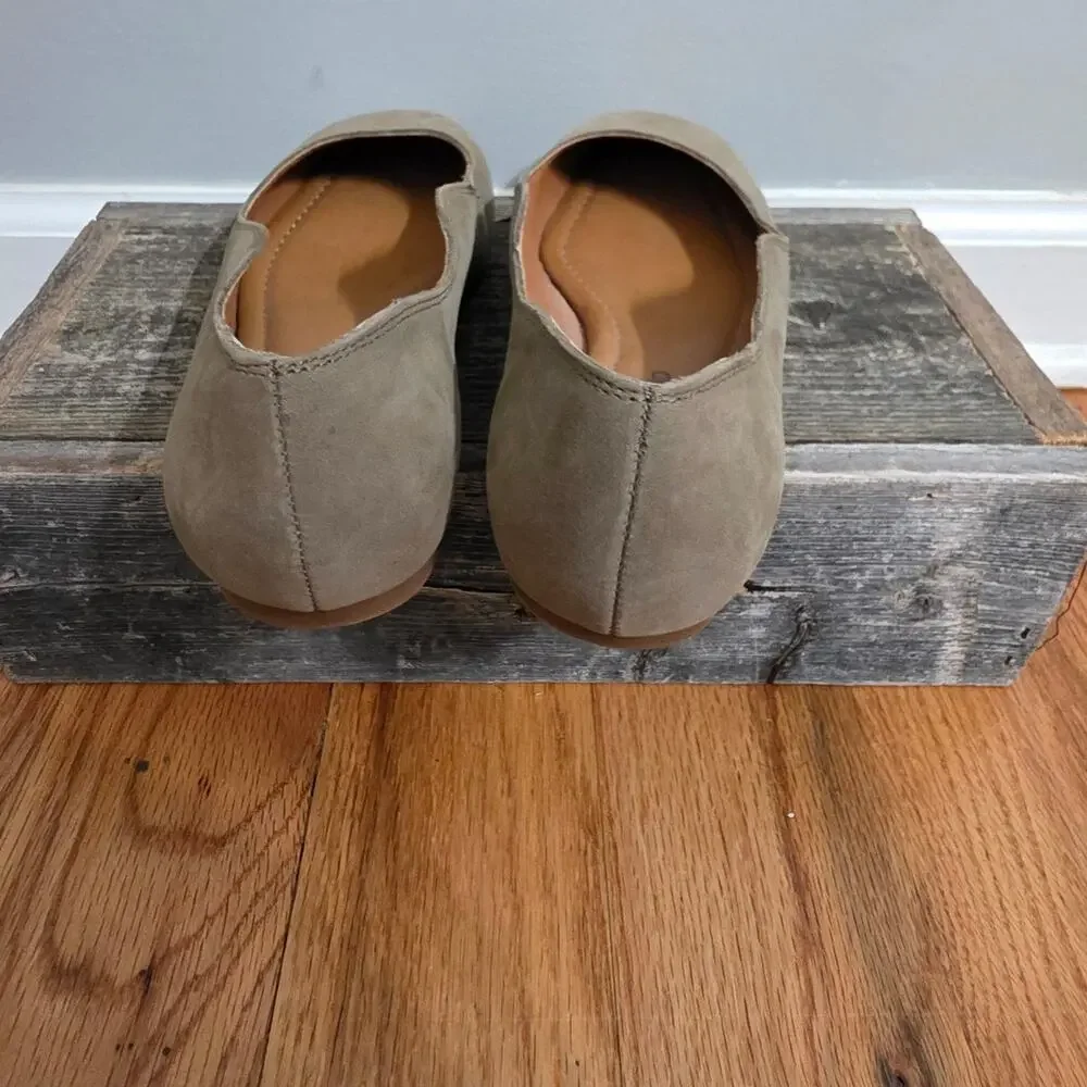 Lucky Brand Dellie Fossilized Nubuck Scalloped Ballet Flats Size 7.5M